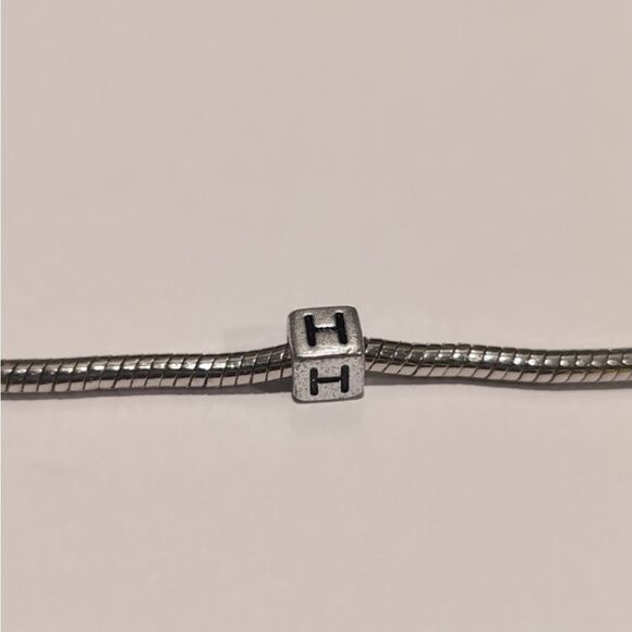 Silver H Spacer Charm for Pandora Style Bracelet‎ - Picture 2 of 5